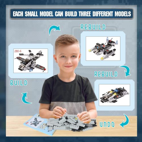  WishaLife 1320 Pieces Aircraft Carrier Building Blocks Set, Military Battleship Model Building Toy Kit with Army Car, Helicopter & Boat, Storage Box with Baseplate Lid, Present Gift for Kids