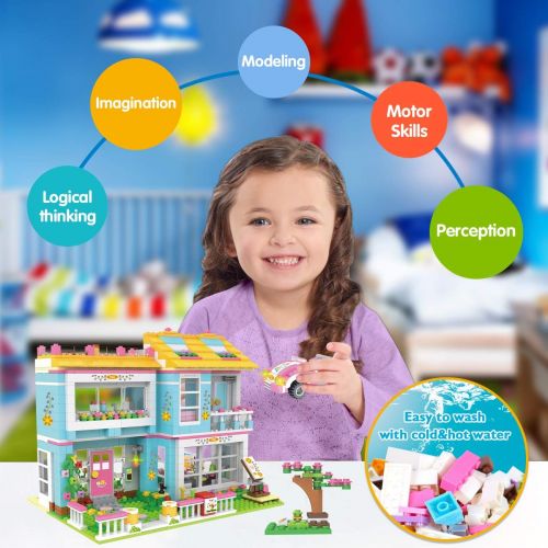  WishaLife Happy Family Party Creative Building Toy Set for Kids, Best Learning and Roleplay Gift for Girls and Boys with Storage Box (1009 Pieces)