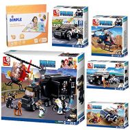 WishaLife SlubanKids Creative Building Blocks Set | Imaginative Indoor Games Toys for Kids | Mega SWAT Set, Police Set, Car, Jeep and More (Mega SWAT Set)