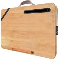 [아마존베스트]Bamboo Wood Lap Desk with Adjustable Pillow Cushion - wishacc Antique Laptop Book Work Table - Eco Tablet iPad Computer Tray Holder for Women, Kids, Seniors, Men