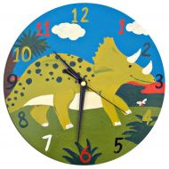 WithHugsandKisses Dinosaur Clock, Kids Clock, Boys Bedroom Decor, Wall Decor, Dinosaur Decor, Gift for Boys