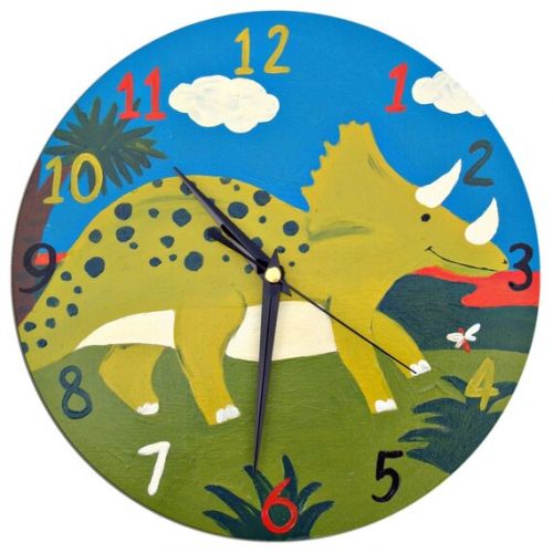  WithHugsandKisses Dinosaur Clock, Kids Clock, Boys Bedroom Decor, Wall Decor, Dinosaur Decor, Gift for Boys