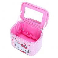 WithJu Beauty Hello Kitty Square Travel Pouch, Makeup Bags, Womens Makeup Toiletry Storage, Cosmetic Case with Brush Organizer, Travel Cosmetic Bag for Women Girls, 9 x 6 x 7, Pink