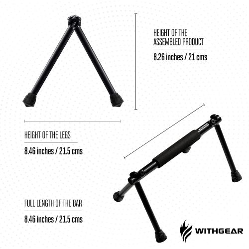  Withgear Folding Push Up Bar - Portable and Lightweight Sturdy Duralumin Metal Push Up Bars and Indoor and Outdoor Parallette Bar for Men and Women