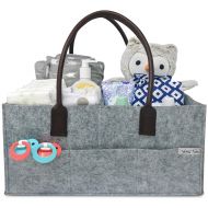 Wittle Tots Baby Diaper Caddy | Nursery Storage Bin | Portable Car Travel Organizer