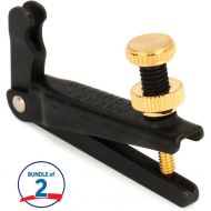 Wittner Stable-style Fine Tuner for 15-inch+ Viola (2-Pack)- Black with Gold Screw, Wide