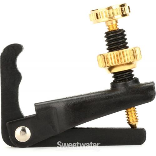  Wittner Stable-style Fine Tuner for 1/2-1/4-size Violin - Black with Gold Screws