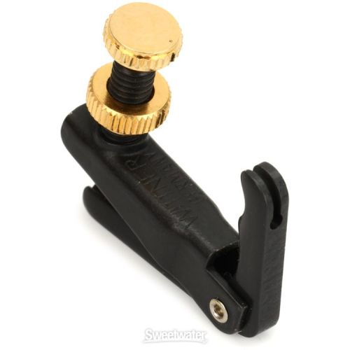  Wittner Stable-style Fine Tuner for 1/2-1/4-size Violin - Black with Gold Screws