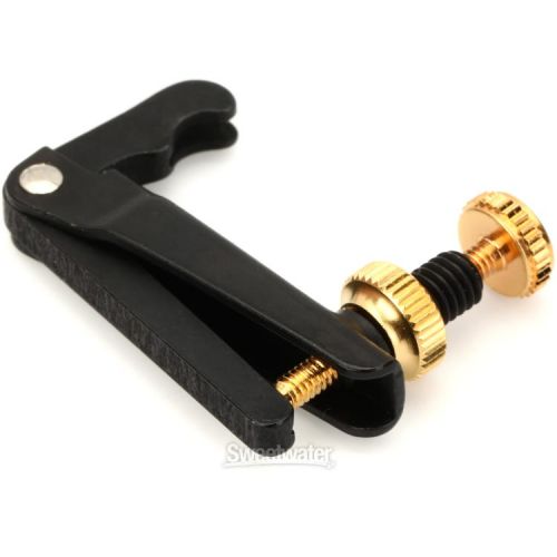  Wittner Stable-style Fine Tuner for 4/4-3/4-size Violin - Black with Gold Screw, Wide