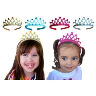 Witty Pretty Princess Tiara Crown Rhinestone Glitter Sparkle Non slip Headband Dress up Set (4-pack) Gold Silver Blue Pink