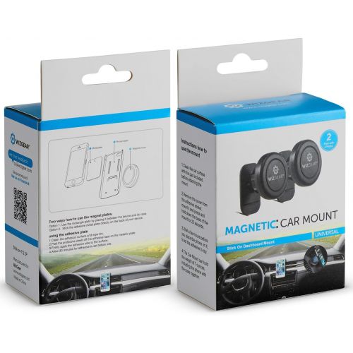  [아마존베스트]Magnetic Mount, WizGear Universal Stick On (2 Pack) Dashboard Magnetic Car Mount Holder, for Cell Phones and Mini Tablets with Fast Swift-snap Technology, Magnetic Cell Phone Mount