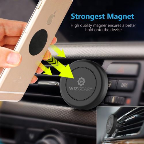  [아마존베스트]WizGear Universal Air Vent Magnetic Phone Car Mount Holder with Fast Swift-Snap Technology for Smartphones and Mini Tablets, Black