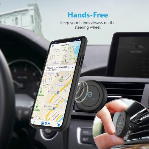  [아마존베스트]WizGear Universal Air Vent Magnetic Phone Car Mount Holder with Fast Swift-Snap Technology for Smartphones and Mini Tablets, Black