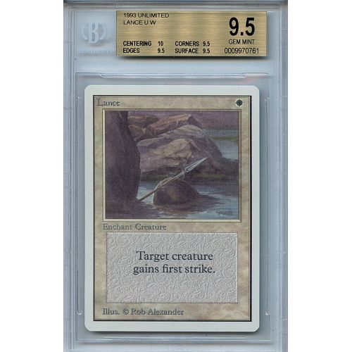  Wizards of the Coast MTG Unlimited Lance BGS 9.5 Gem Mint Card Magic the Gathering WOTC 0761