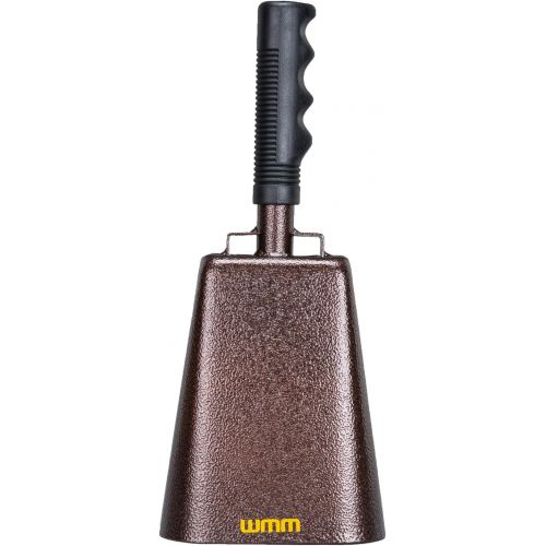  Wmm 10 Inch Steel Cowbell with Handle Cheering Bell for Sports Events Large Solid School Bells & Chimes Percussion Musical Instruments Call Bell Alarm(Copper)