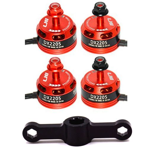  Woafly LHI DX2205 2300KV RC Brushless Motor + 4 Pcs Motors Protected Base +4 Pcs LED Circle Board for FPV Racing Drones (2CW + 2CCW)