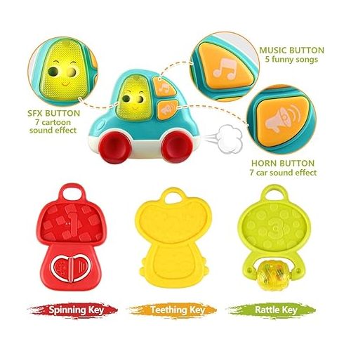  Baby Cell Phone Toys for 1 Year Old Gifts,First Learning Baby Toy for 12-18 Months,Educational Preschool Pretend Play Set with Flashing Lights and Sounds