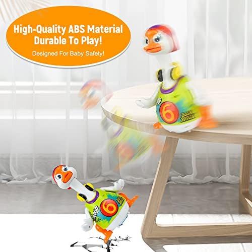  Woby Hip Hop Dancing Walking Swing Goose Musical Educational Gift Toy for 1 Year Old Toddlers Green