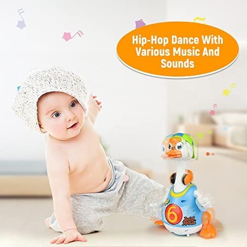  Woby Hip Hop Dancing Walking Swing Goose Musical Educational Gift Toy for 1 Year Old Toddlers Blue