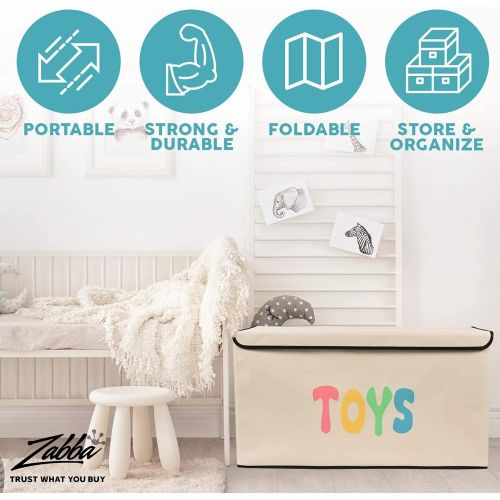  Woffit Toy Storage Organizer Chest for Kids & Living Room, Nursery, Playroom, Closet etc.  Extra Large Collapsible Toys Bin with Flip-top lid for Children & Dog Toys, Great Box fo