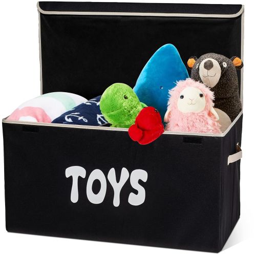 [아마존베스트]Woffit Toy Storage Organizer Chest for Kids & Living Room, Nursery, Playroom, Closet etc.  Extra Large Collapsible Toys Bin with Flip-top lid for Children & Dog Toys, Great Box fo