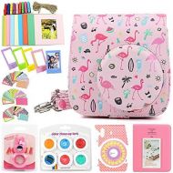WOGOZAN Accessories Bundle for Fujifilm Instax Mini 9 8 Instant Kids Camera with Pink Flamingo Custom Case + Accessories kit, Color Filters, Photo Album, Assorted Frames, Selfie Le