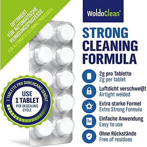  WoldoClean Cleaning Tablets 10 x 2 g for Fully Automatic Coffee Machine ? Compatible and Tested for Siemens, Melitta, Jura, Philips, DeLonghi, Saeco