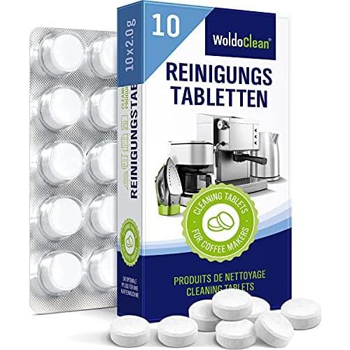  WoldoClean Cleaning Tablets 10 x 2 g for Fully Automatic Coffee Machine ? Compatible and Tested for Siemens, Melitta, Jura, Philips, DeLonghi, Saeco