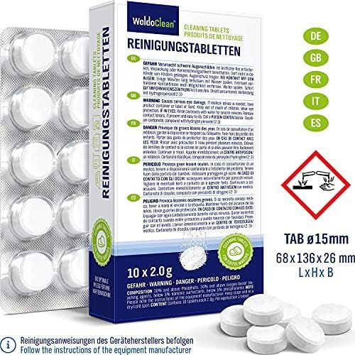  WoldoClean Cleaning Tablets 10 x 2 g for Fully Automatic Coffee Machine ? Compatible and Tested for Siemens, Melitta, Jura, Philips, DeLonghi, Saeco