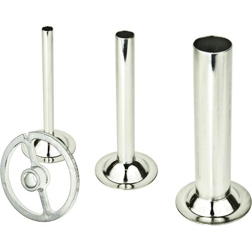  WolfCut Wurstfueller - Set (3 Fuellrohre + eine Fuehrungsscheibe) INOX, fuer Fleischwolf Groesse 22