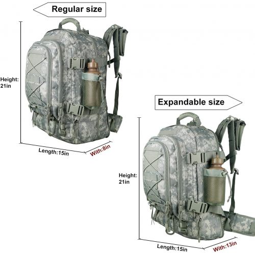  WolfWarriorX Men Backpacks Large Capacity Military Tactical Hiking Expandable 39L-60L Backpack