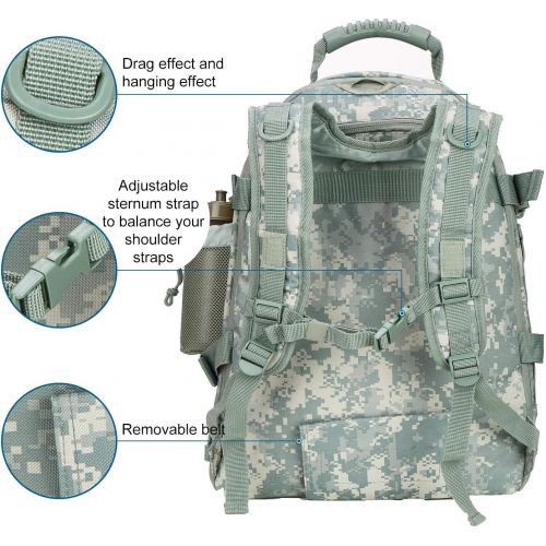  WolfWarriorX Men Backpacks Large Capacity Military Tactical Hiking Expandable 39L-60L Backpack