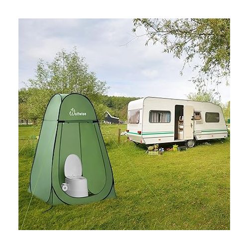  WolfWise Portable Pop Up Privacy Shower Tent Spacious Changing Room for Camping Hiking Beach Toilet Shower Bathroom Green