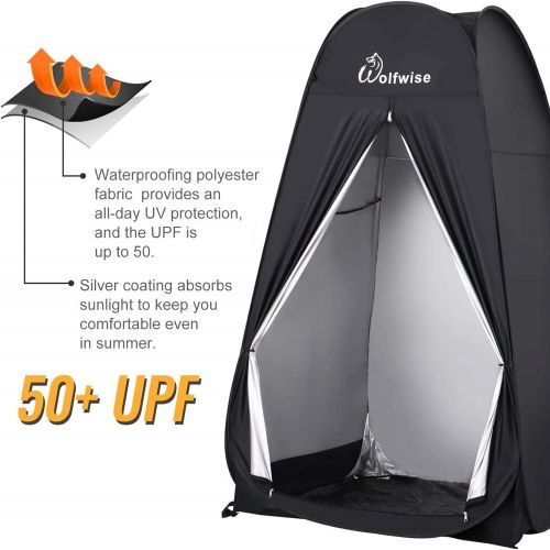  WolfWise 6.6FT Portable Pop Up Shower Privacy Tent Spacious Dressing Changing Room for Toilet Camping Biking Beach: Sports & Outdoors