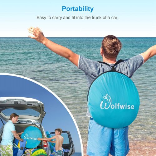  WolfWise UPF 50+ Easy Pop Up Beach Tent Sun Shelter Instant Automatic Portable Sport Umbrella Baby Canopy Cabana