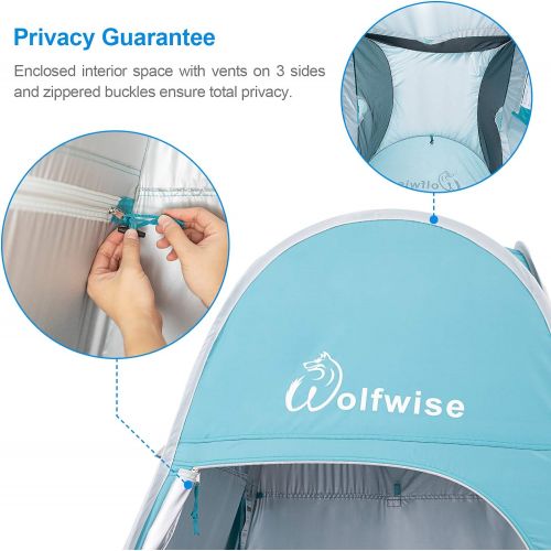  [아마존베스트]WolfWise Portable Pop Up Privacy Shower Tent Spacious Changing Room for Camping Hiking Beach Toilet Shower Bathroom