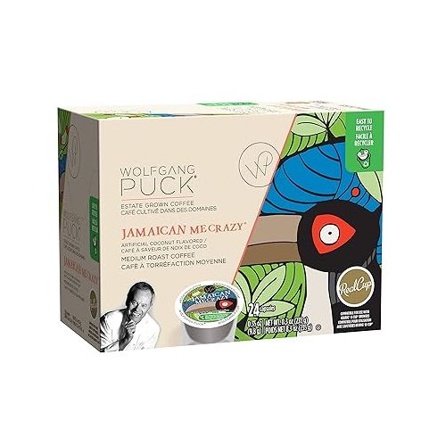  Wolfgang Puck Coffee, Keurig KCups for Keurig Brewers, White, Jamaican Me Crazy, 24 Count (Pack of 1)