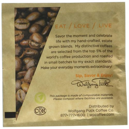  Wolfgang Puck Coffee, Caramel Cream Coffee, 9.5 Gram Pods, 6 x 18 Count