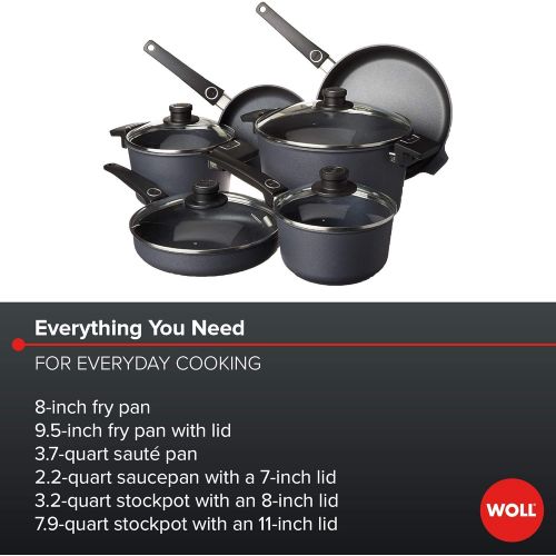  WOLL Diamond Diamond Lite, Induction Ready, 10-Piece Cookware Set with Diamond Reinforced Nonstick Coating