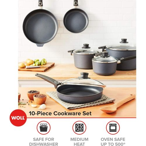  WOLL Diamond Diamond Lite, Induction Ready, 10-Piece Cookware Set with Diamond Reinforced Nonstick Coating