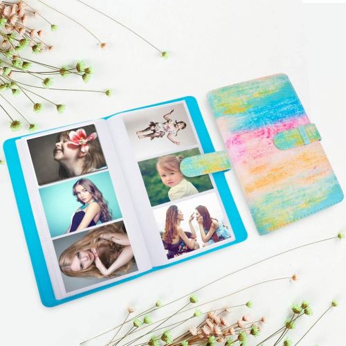  WOLVEN Mini Photo Album Compatible with Polaroid Fujifilm Mini 7s 8 8+ 9 25 26 50s 70 90 11 Film (Watercolor)