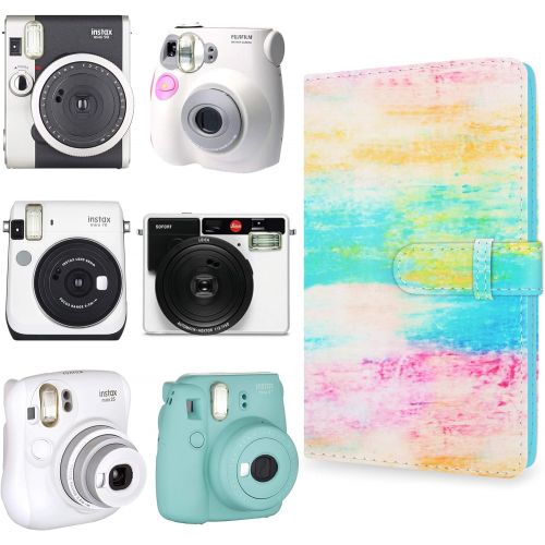  WOLVEN Mini Photo Album Compatible with Polaroid Fujifilm Mini 7s 8 8+ 9 25 26 50s 70 90 11 Film (Watercolor)