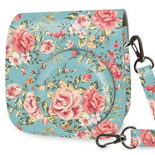  Wolven Protective Case Bag Purse Compatible with Mini 11 Mini 9 Mini 8 Mini 8+ Camera, Retro Flower Floral