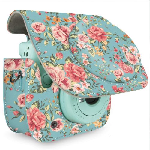  Wolven Protective Case Bag Purse Compatible with Mini 11 Mini 9 Mini 8 Mini 8+ Camera, Retro Flower Floral