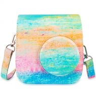 WOLVEN Protective Case Bag Purse Compatible with Mini 7C 7S Camera, Watercolor Pattern
