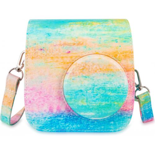  WOLVEN Protective Case Bag Purse Compatible with Mini 7C 7S Camera, Watercolor Pattern