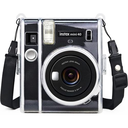  Wolven Clear Camera Case w Adjustable Rainbow Shoulder Strap Compatible with Fujifilm Mini 40