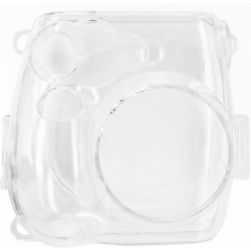  Wolven Crystal Camera Case with Adjustable Rainbow Shoulder Strap Compatible with Fujifilm Mini 7C 7S Camera / Polaroid PIC-300 Camera, Transparent
