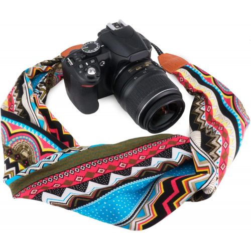  Wolven Soft Scarf Camera Neck Shoulder Strap Belt Compatible with All DSLR/SLR/Digital Camera (DC) / Instant Camera Etc, Multicolored