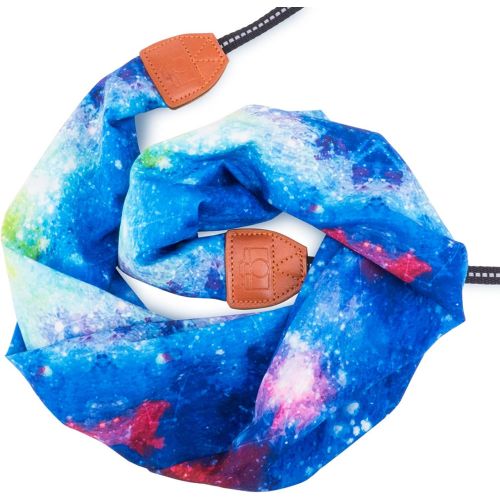  Wolven Soft Scarf Camera Neck Shoulder Strap Belt Compatible with All DSLR/SLR/Digital Camera (DC) / Instant Camera Etc, (Blue Galaxies)